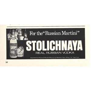 Stolichnaya Russian Vodka Advertisement 1970s Vintage Print Ad